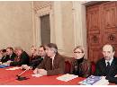 Renzo Tondo (Presidente Friuli Venezia Giulia) e assessori regionali nel corso della conferenza stampa di fine anno. Palazzo della Regione, Trieste 22/12/09
