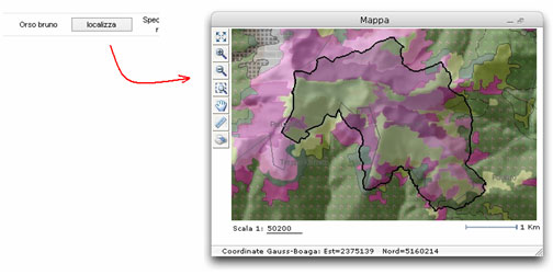 attraverso il tasto localizza 