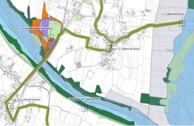 Tratto di percorso estratto dall’itinerario 1 “Lungo il Grande Fiume” della Strategia “Pais di Rustic Amour”